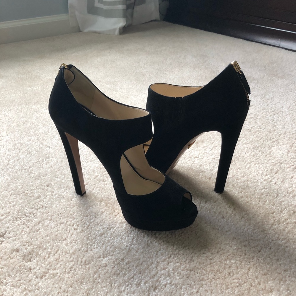 Prada High Heel Open-Toe Booties